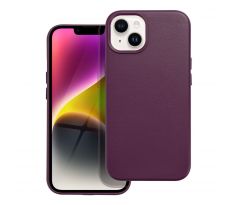 Kožený kryt - Mag Cover  iPhone 14 fialový