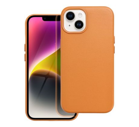 Kožený kryt - Mag Cover  iPhone 14 orange