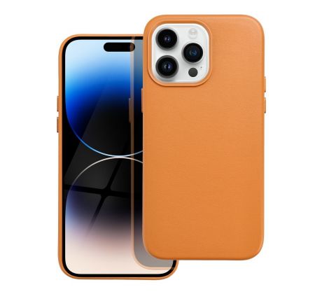 Kožený kryt - Mag Cover  iPhone 14 Pro Max orange