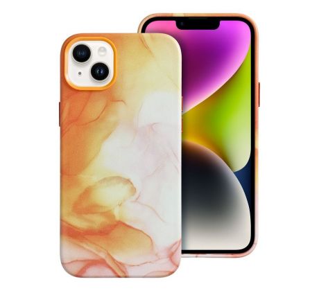 Kožený kryt -  Mag Cover  iPhone 14 Plus orange splash