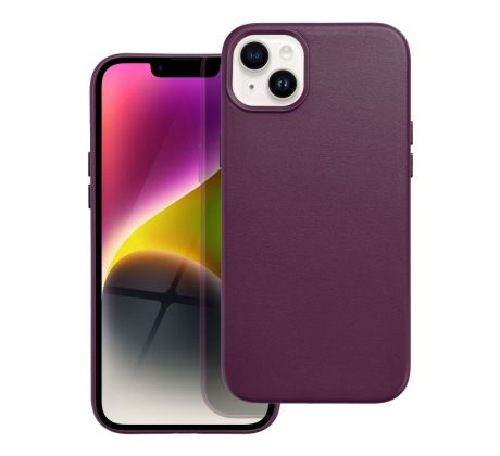 Kožený kryt - Mag Cover  iPhone 14 Plus fialový