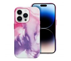 Kožený kryt - Mag Cover  iPhone 14 Pro fialový splash