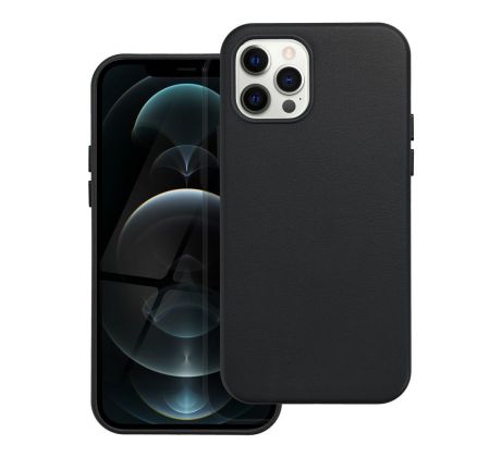 Kožený kryt - Mag Cover  iPhone 12 Pro černý