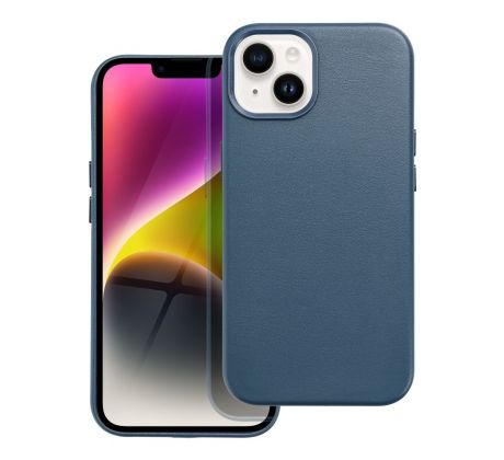 Kožený kryt - Mag Cover  iPhone 14 indigo modrý