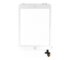 Apple iPad Mini 3 - dotyková plocha, sklo (digitizér) s IC konektorem a home buttonem - bílý