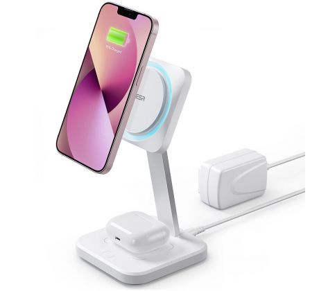 BEZDRÁTOVÁ NABÍJEČKA ESR HALOLOCK 2IN1 CRYOBOOST MAGNETIC MAGSAFE WIRELESS CHARGER ARCTIC WHITE