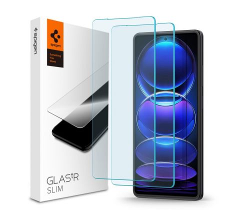 2KS V BALENÍ, SET 2 OCHRANNÝCH SKEL SPIGEN GLAS.TR SLIM 2-PACK XIAOMI REDMI NOTE 12 PRO 5G / 12 PRO+ PLUS 5G / POCO X5 PRO 5G CLEAR