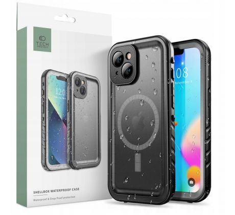 VODĚODOLNÉ POUZDRO TECH-PROTECT SHELLBOX MAGSAFE IP68 iPhone 14 BLACK