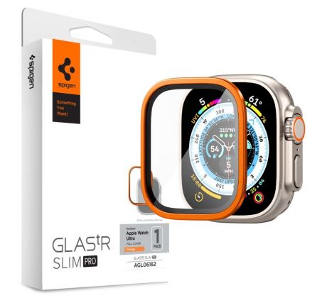 OCHRANNÉ TVRZENÉ SKLO SPIGEN GLAS.TR SLIM PRO APPLE WATCH ULTRA (49 MM) ORANGE