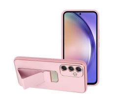 LEATHER Case Kickstand  Samsung Galaxy A54 5G růžový