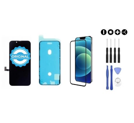 MULTIPACK - Original OLED displej pro iPhone 13 mini + screen adhesive (lepka pod displej) + 3D ochranné sklo + sada nářadí