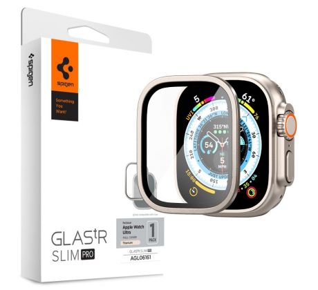 OCHRANNÉ TVRZENÉ SKLO SPIGEN GLAS.TR SLIM PRO APPLE WATCH ULTRA 1 / 2 (49 MM) TITANIUM