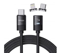 NABÍJECÍ A DATOVÝ KABEL TECH-PROTECT ULTRABOOST MAGNETIC CABLE LIGHTNING & TYPE-C PD27W/3A 200CM BLACK