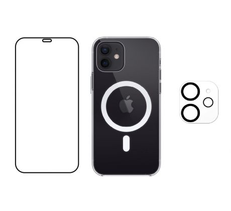 3PACK - Hydrogel + Crystal Air kryt s MagSafe + ochranné sklíčko kamery pro iPhone 12