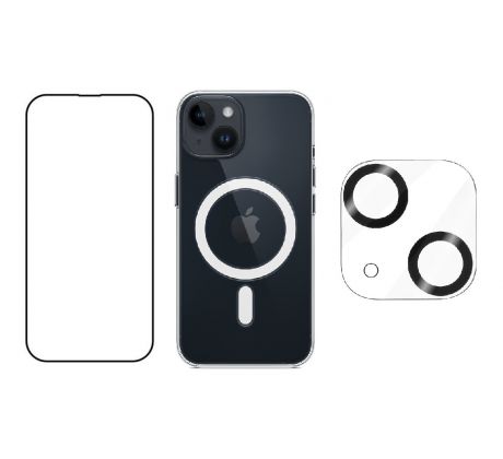 3PACK - Hydrogel + Crystal Air kryt s MagSafe + ochranné sklíčko kamery pro iPhone 13