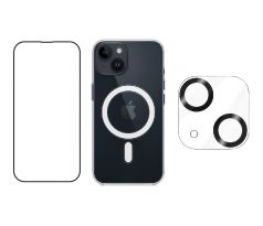 3PACK - Hydrogel + Crystal Air kryt s MagSafe + ochranné sklíčko kamery pro iPhone 13 mini