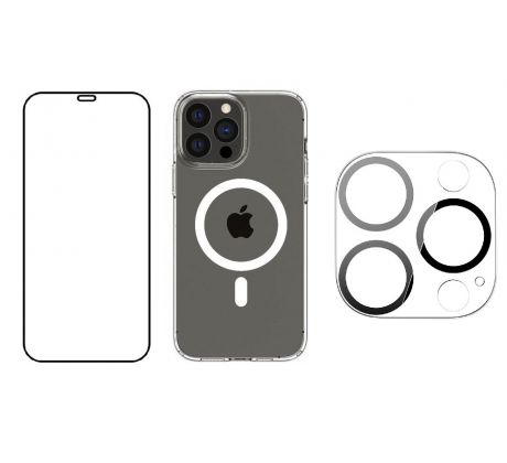 3PACK - Hydrogel + Crystal Air kryt s MagSafe + ochranné sklíčko kamery pro iPhone 13 Pro