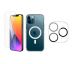 3PACK - Ochranné sklo + Crystal Air kryt s MagSafe + ochranné sklíčko kamery pro iPhone 12 Pro