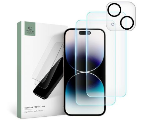 3PACK OCHRANNÝCH SKEL TECH-PROTECT SUPREME SET iPhone 15 CLEAR
