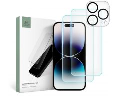 3PACK OCHRANNÝCH SKEL TECH-PROTECT SUPREME SET iPhone 15 Pro CLEAR