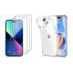 4PACK - 3x ochranné tvrzené sklo + průsvitný kryt - iPhone 15 