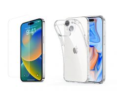 2PACK - Ochranné tvrzdené sklo + transparentní kryt pro iPhone 15 