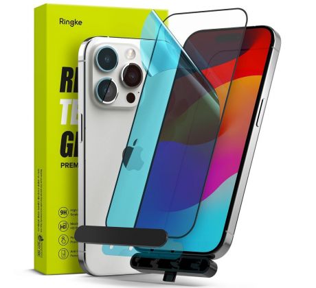 OCHRANNÉ TVRZENÉ SKLO RINGKE TG iPhone 15 Pro BLACK