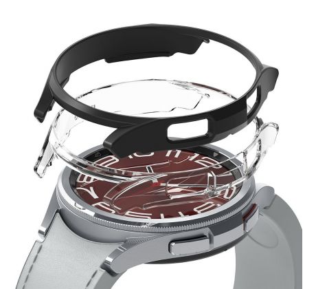 2KS V BALENÍ, SET 2 KRYTU RINGKE SLIM 2-PACK SAMSUNG GALAXY WATCH 6 CLASSIC (43 MM) CLEAR & BLACK