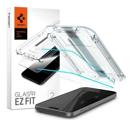 OCHRANNÉ TVRZENÉ SKLO SPIGEN GLAS.TR ”EZ FIT” 2-PACK iPhone 15 CLEAR