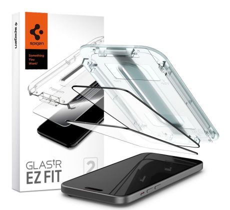 2KS V BALENÍ, SET 2 OCHRANNÝCH SKEL SPIGEN GLAS.TR ”EZ FIT” FC 2-PACK iPhone 15 Plus BLACK