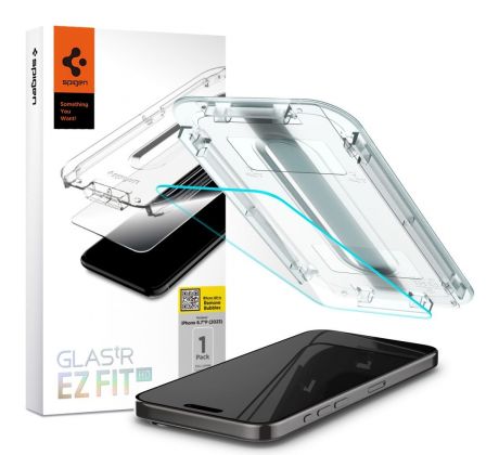 OCHRANNÉ TVRZENÉ SKLO SPIGEN GLAS.TR ”EZ FIT” iPhone 15 Pro Max CLEAR