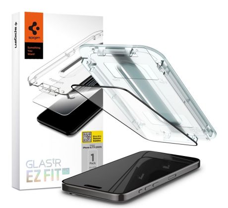 OCHRANNÉ TVRZENÉ SKLO SPIGEN GLAS.TR ”EZ FIT” FC iPhone 15 Pro Max BLACK