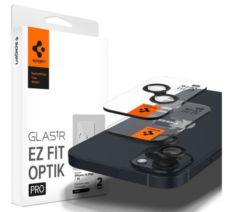 2KS V BALENÍ, SET 2 SKEL ZADNÍ KAMERY SPIGEN OPTIK.TR ”EZ FIT” CAMERA PROTECTOR 2-PACK iPhone 14 / 14 Plus / 15 / 15 Plus BLACK