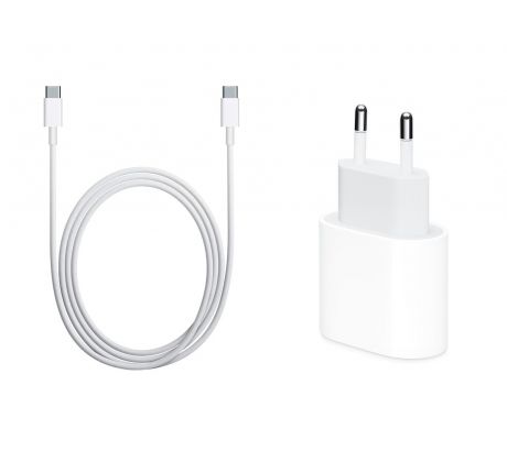 Rychlonabíjecí souprava pro iPhone - 20W USB-C adaptér a USB-C / USB-C kabel s délkou 2m