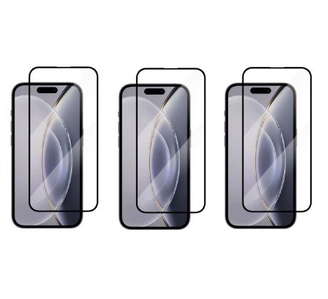 2+1 ZDARMA! 3PACK 3D Ochranné tvrzené sklo - Apple iPhone 15 Pro Max