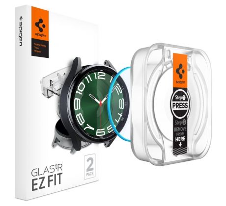 2KS V BALENÍ, SET 2 OCHRANNÝCH SKEL SPIGEN GLAS.TR ”EZ-FIT” 2-PACK SAMSUNG GALAXY WATCH 6 CLASSIC (47 mm) CLEAR