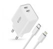 SÍŤOVÁ NABÍJEČKA NA MOBIL A TABLET TECH-PROTECT C35W 2-PORT NETWORK CHARGER PD35W + LIGHTNING CABLE WHITE