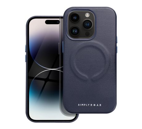 Roar Kožený kryt Mag Case -  iPhone 14 Pro  tmavěmodrý