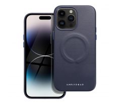 Roar Kožený kryt Mag Case -  iPhone 14 Pro Max  tmavěmodrý