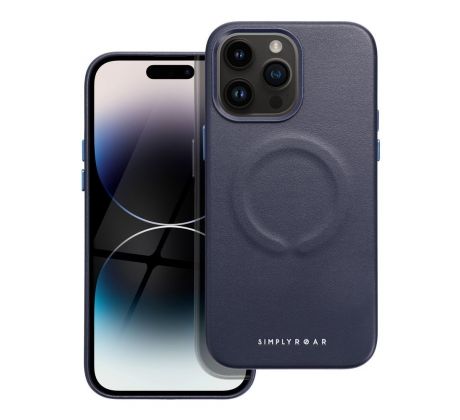 Roar Kožený kryt Mag Case -  iPhone 14 Pro Max  tmavěmodrý