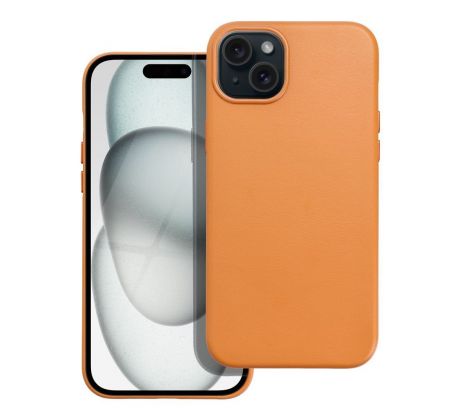 Kožený kryt Mag Cover  iPhone 15 Plus orange