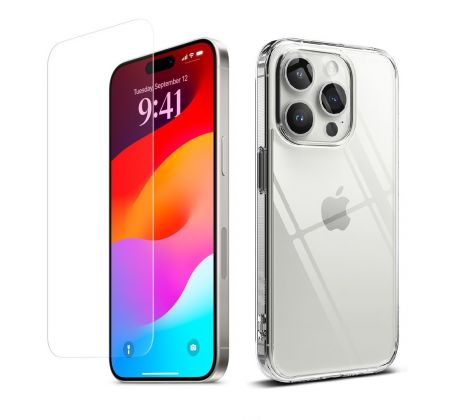 2PACK - Ochranné tvrzdené sklo + transparentní kryt pro iPhone 15 Pro 