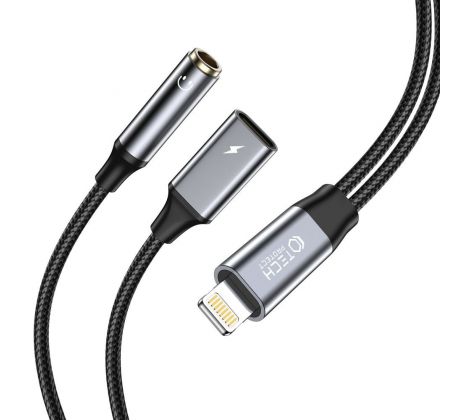 REDUKCE TECH-PROTECT ULTRABOOST CABLE ADAPTER LIGHTNING TO mini JACK 3.5mm & LIGHTNING BLACK
