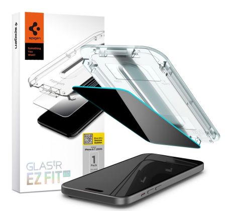 ANTI-SPY OCHRANNÉ TVRZENÉ SKLO SPIGEN GLAS.TR ”EZ FIT” iPhone 15 PRIVACY