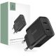 SÍŤOVÁ NABÍJEČKA NA MOBIL A TABLET TECH-PROTECT C20W 2-PORT NETWORK CHARGER PD20W BLACK