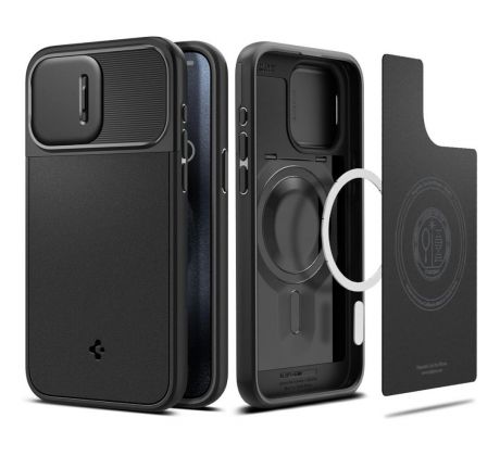 KRYT SPIGEN OPTIK ARMOR MAG MAGSAFE iPhone 15 Pro BLACK