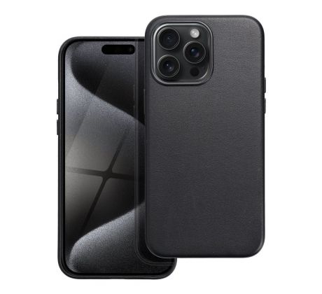 Kožený kryt Mag Cover  iPhone 15 Pro Max černý