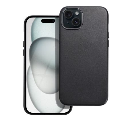 Kožený kryt Mag Cover  iPhone 15 Plus černý