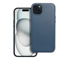 Kožený kryt Mag Cover  iPhone 15 Plus indigo modrý