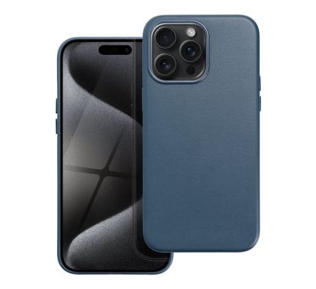 Kožený kryt Mag Cover  iPhone 15 Pro Max indigo modrý